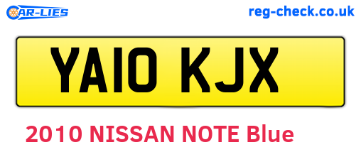 YA10KJX are the vehicle registration plates.