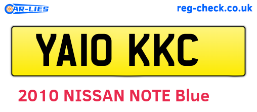 YA10KKC are the vehicle registration plates.