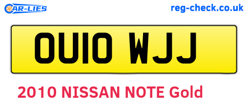 OU10WJJ are the vehicle registration plates.