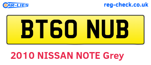 BT60NUB are the vehicle registration plates.