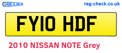 FY10HDF are the vehicle registration plates.