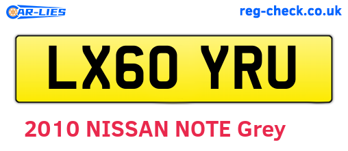 LX60YRU are the vehicle registration plates.