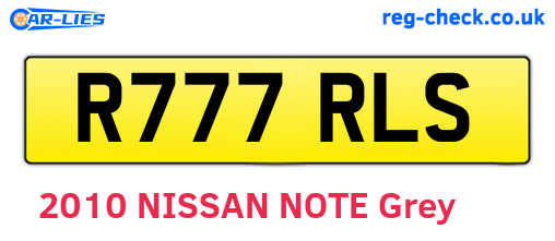 R777RLS are the vehicle registration plates.
