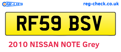 RF59BSV are the vehicle registration plates.