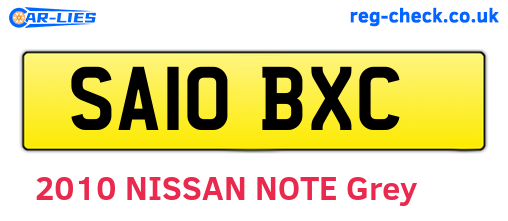 SA10BXC are the vehicle registration plates.