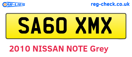 SA60XMX are the vehicle registration plates.
