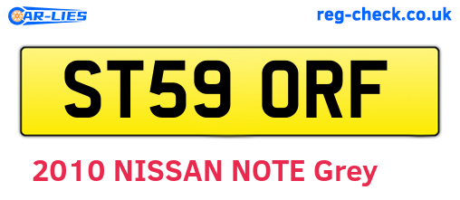 ST59ORF are the vehicle registration plates.