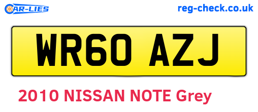WR60AZJ are the vehicle registration plates.