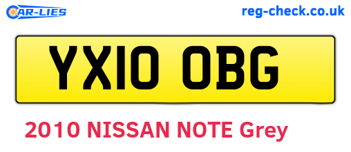 YX10OBG are the vehicle registration plates.