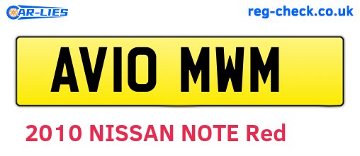 AV10MWM are the vehicle registration plates.