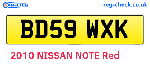 BD59WXK are the vehicle registration plates.