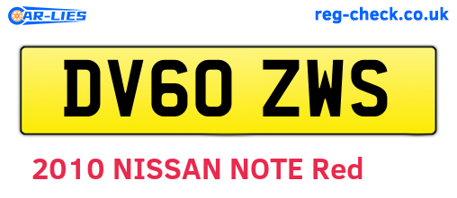 DV60ZWS are the vehicle registration plates.