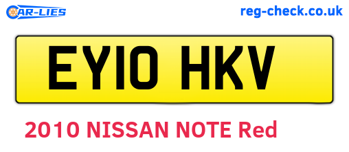 EY10HKV are the vehicle registration plates.