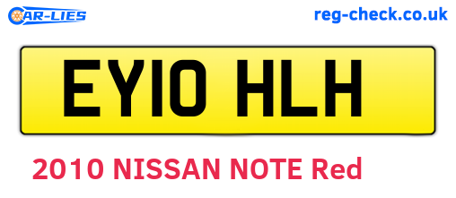 EY10HLH are the vehicle registration plates.