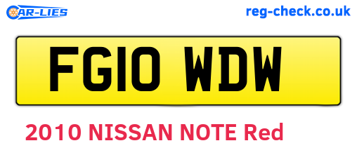 FG10WDW are the vehicle registration plates.
