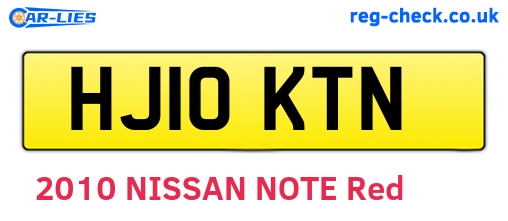 HJ10KTN are the vehicle registration plates.