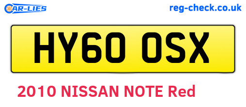 HY60OSX are the vehicle registration plates.