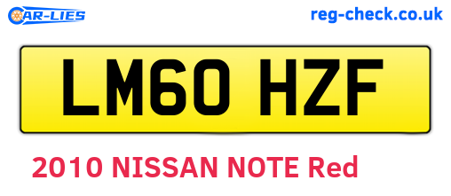 LM60HZF are the vehicle registration plates.