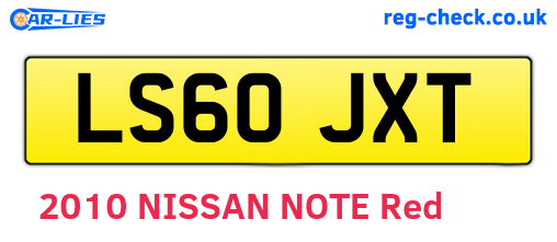 LS60JXT are the vehicle registration plates.