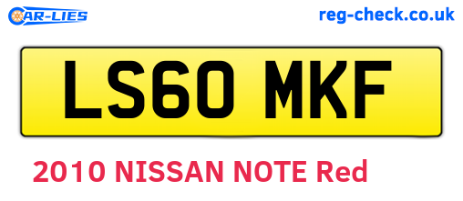 LS60MKF are the vehicle registration plates.