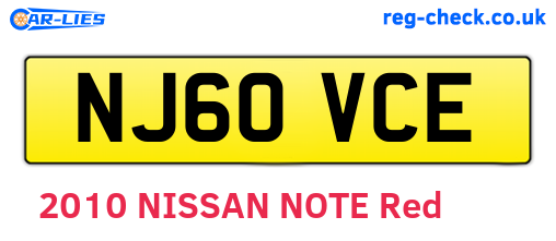 NJ60VCE are the vehicle registration plates.