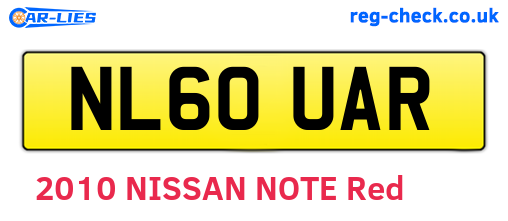 NL60UAR are the vehicle registration plates.