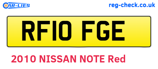 RF10FGE are the vehicle registration plates.