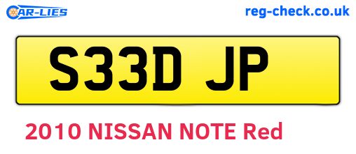 S33DJP are the vehicle registration plates.