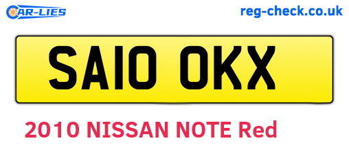SA10OKX are the vehicle registration plates.