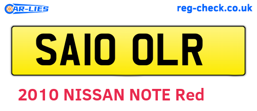 SA10OLR are the vehicle registration plates.
