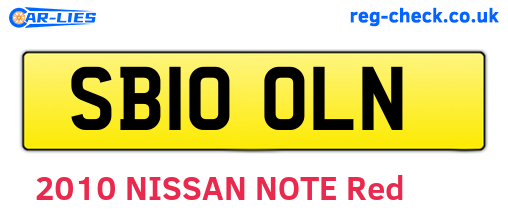 SB10OLN are the vehicle registration plates.