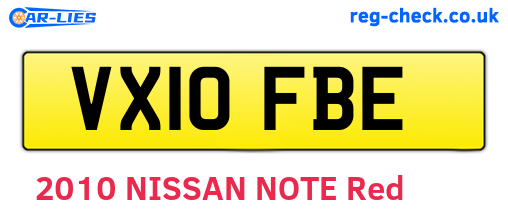 VX10FBE are the vehicle registration plates.