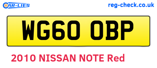 WG60OBP are the vehicle registration plates.