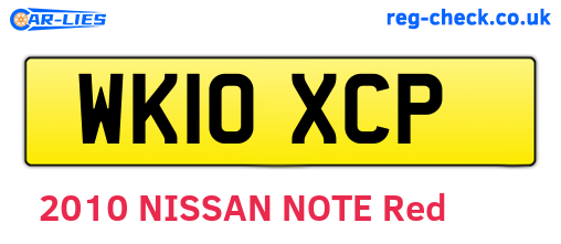 WK10XCP are the vehicle registration plates.