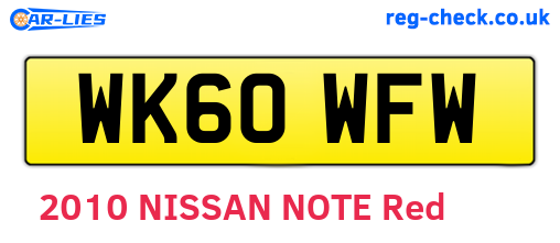 WK60WFW are the vehicle registration plates.