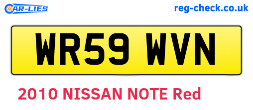 WR59WVN are the vehicle registration plates.