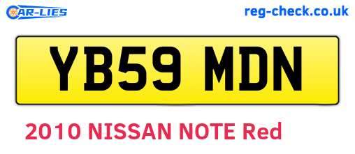 YB59MDN are the vehicle registration plates.