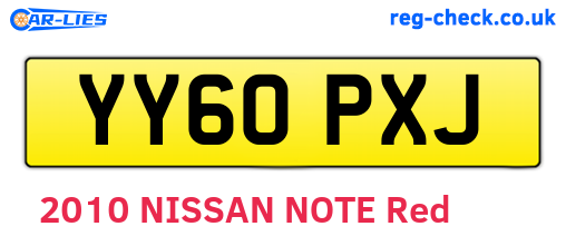 YY60PXJ are the vehicle registration plates.