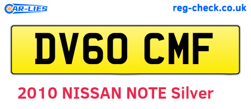 DV60CMF are the vehicle registration plates.