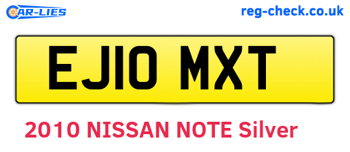 EJ10MXT are the vehicle registration plates.