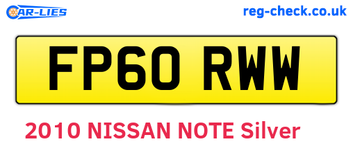FP60RWW are the vehicle registration plates.