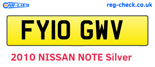 FY10GWV are the vehicle registration plates.