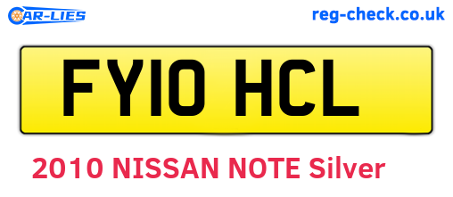 FY10HCL are the vehicle registration plates.