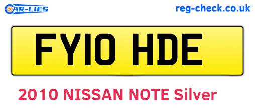 FY10HDE are the vehicle registration plates.
