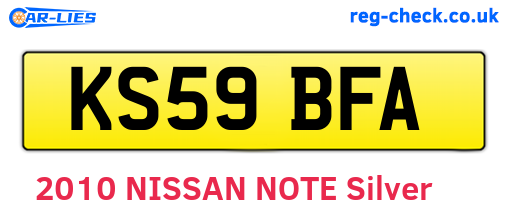 KS59BFA are the vehicle registration plates.