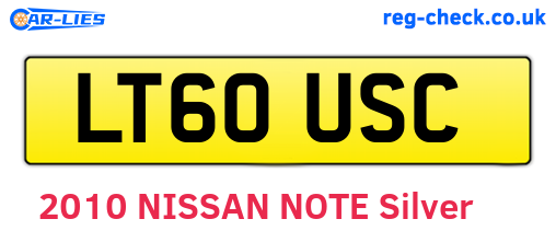 LT60USC are the vehicle registration plates.