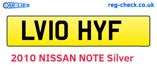 LV10HYF are the vehicle registration plates.