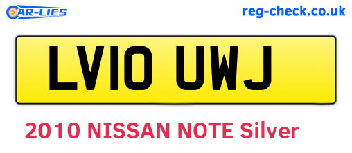 LV10UWJ are the vehicle registration plates.