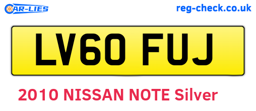 LV60FUJ are the vehicle registration plates.