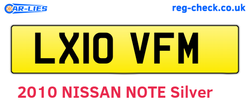 LX10VFM are the vehicle registration plates.